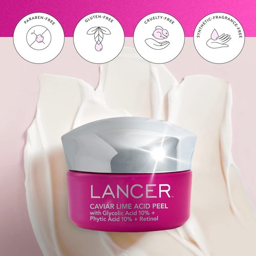 Lancer Skincare Caviar Lime Acid Peel - Brightening Retinol Facial Peel with Glycolic Acid, 1.7 Fl Oz