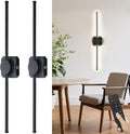 HEERTTOGO Battery Operated Wall Sconces - Set of 2 | 360° Rotatable Dimmable LED Lights with Remote Control