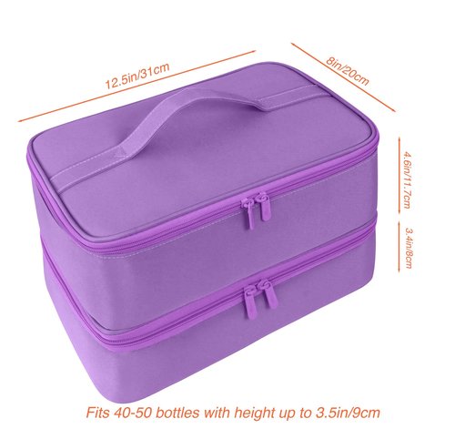 ButterFox Large Nail Polish Organizer Storage Case, Fits Nail Lamp Dryer and 40-50 Nail Polish Bottles (0.5 fl oz - 0.3 fl oz), Gel Nail Polish Kits Supplies Bag