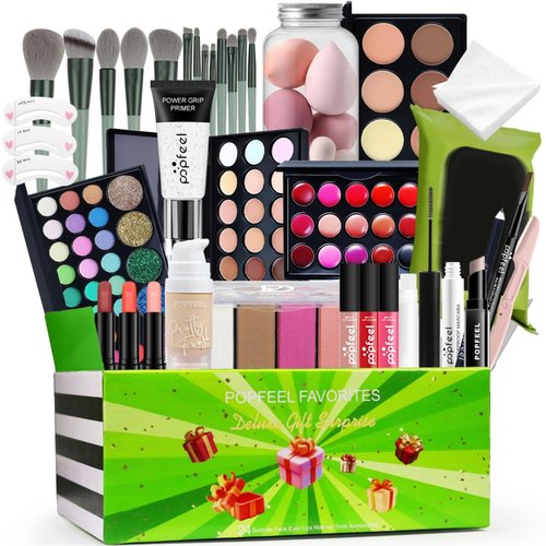 Melearch Makeup Set Box, Festival Surprise Assortment Gift with Professional Makeup Products, Cosmetics Set Party Favors for Women Girls Teenager, Vegan & Cruelty-Free, Set E