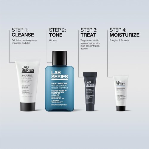 Lab Series Travel Size Essentials Skin Care Gift Set for Men - All-In-One Face Wash, Toner & Lotion