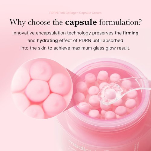 Medicube Capsule Cream - Salmon DNA PDRN Pink Collagen | Lightweight Moisturizer for Glowing Skin | 1.94 oz