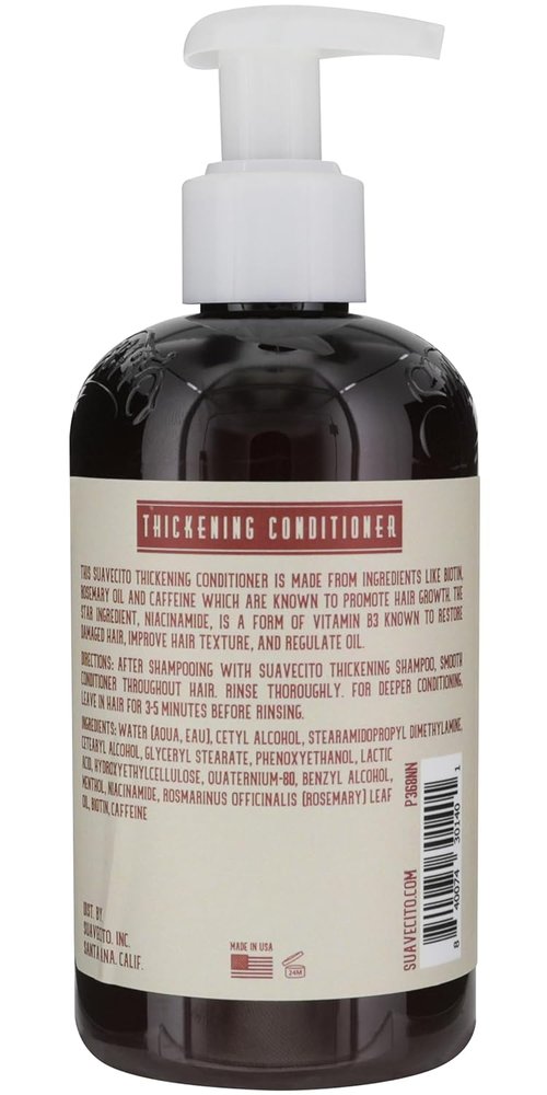 Suavecito Hair Thickening Conditioner - Niacinamide & Biotin Formula for Thinning Hair - Repairs Damage & Fights Hair Loss