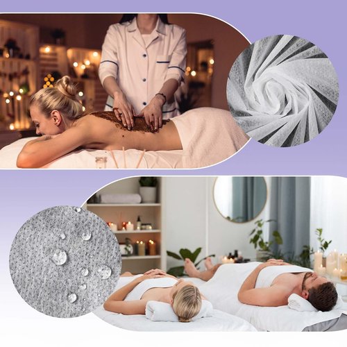 100 Pack 31.5" X 71" Disposable Massage Bed Cover White Non Woven Fabric Massage Bed Sheets Waterproof Breathable Massages Table Sheets for Spa, Beauty