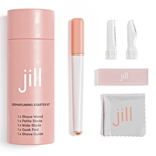 Jill V1 Dermaplane Razor Trial Kit – Beginner Facial Hair Removal & Exfoliation Set with V1 Shave Wand, 2 V1 Dermaplane Blades & Cleaning Cloth – Only Compatible with V1 Refill Blades