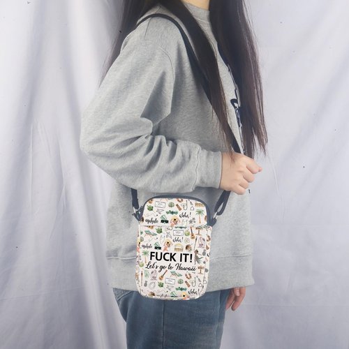 Hawaii Cosmetic Makeup Bag Hawaii Travel Gift Hawaii Travel Pouch Girls Trip to Hawaii Gift for Her Beach Lover Gift (Crossbody bag)