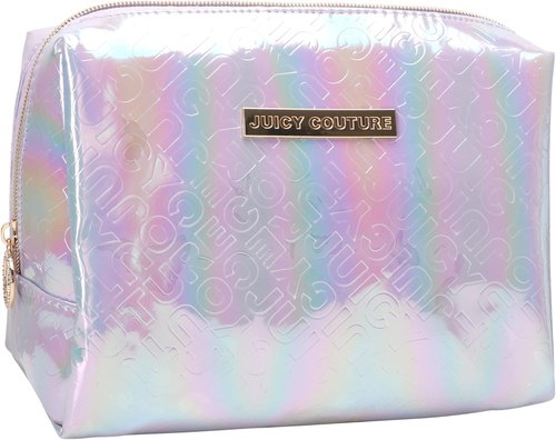Juicy Couture Cosmetics Bag - Iridescent Travel Makeup & Toiletries Clutch Pouch, One Size