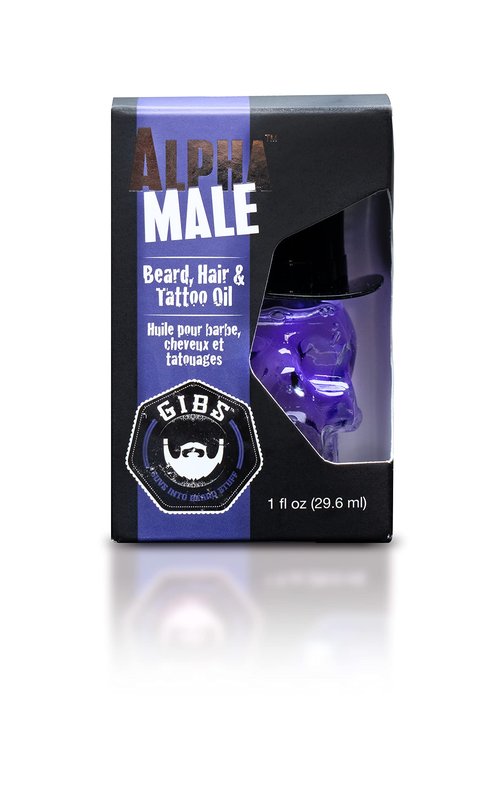 GIBS Grooming Alpha Male Beard, Hair & Tattoo Oil, 1 Fl Oz