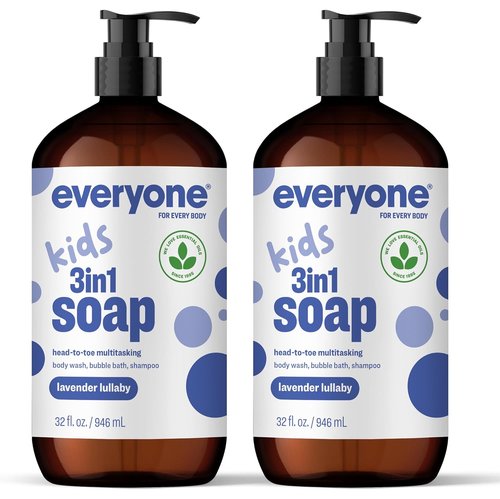 Everyone 3-in-1 Kids Soap - Lavender Lullaby Body Wash, Bubble Bath & Shampoo | 32 Ounce (Pack of 2)