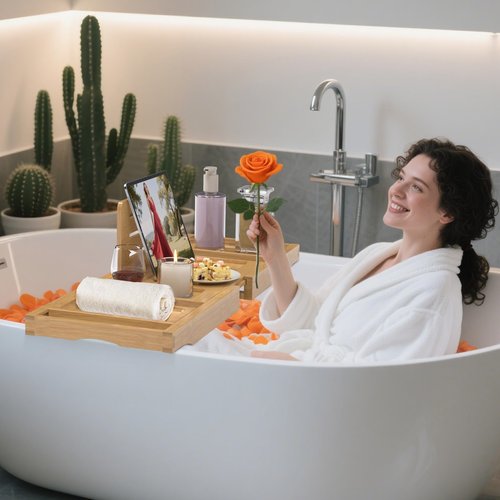 Bathtub Tray Caddy,Premium Bamboo Expandable Bath Tub Trays Table, Foldable Bathroom Accessories,Great House Warming, Anniversary and Birthday Gifts,Natural