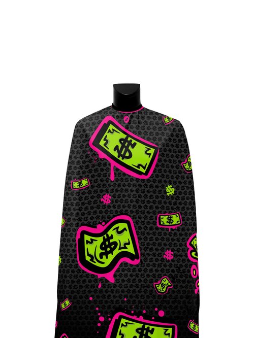 Illuzien Big Money PRO Barber Cape, Hair Cut Cape, Water-Resistant Barber Accessories, Professional (SNAP)