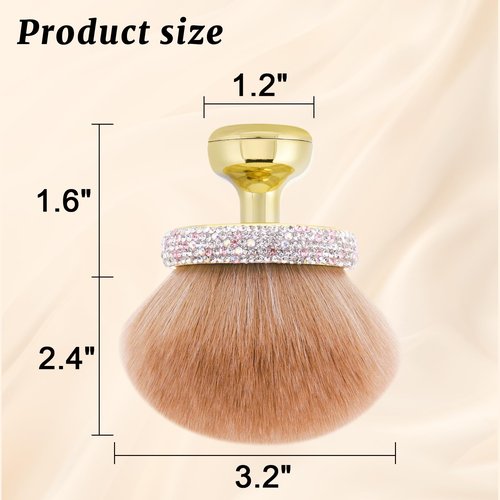 UNIMEIX Extra Large Body Makup Brush for Self Tanner with Drawstring Bag, 3.2 Inch Blend and Blur Body Sunscreen Applicator for Face, Legs, Body, Cream and Foundation (Gold)