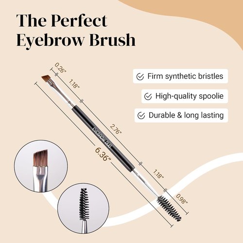 KESHIMA Eyebrow Brush Duo - Premium Angled Brush & Spoolie for Precision Eye Makeup Application