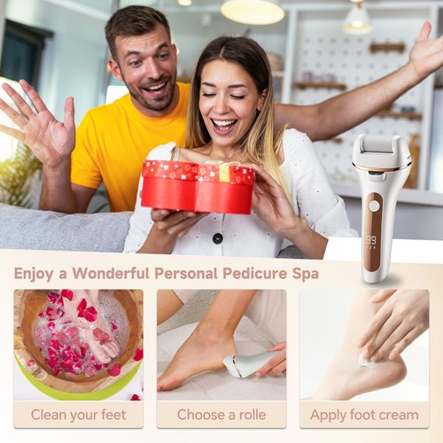Electric Foot Callus Remover Rechargeable, Portable Electronic Foot File Pedicure Tools, Waterproof Electric Callus Remover Foot Scrubber, Professional Pedicure Foot Care Kit for Dead Cracked Dry Skin