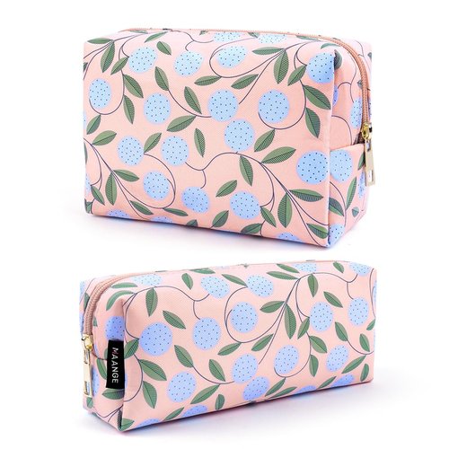 MAANGE Small Makeup Bag 2 PCS Cosmetic Bags for Women Oxford Fabric Make up Bag for Purse Portable Travel Zipper Makeup Pouch