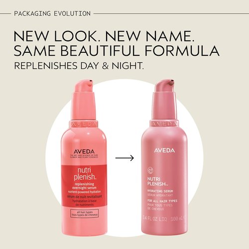 Aveda Nutriplenish Hydrating Serum - Boosts Hair Hydration 2X | For All Dry Hair Types | 99% Naturally Derived, 3.4 Fl Oz