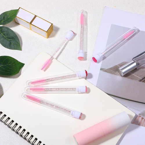 200 Pieces Mascara Wand Tube Set 100 Pcs Lash Spoolies for Eyelash Extensions 100 Pcs Diamond Empty Mascara Brush Disposable Colorful Eyebrow Applicator Makeup Tool