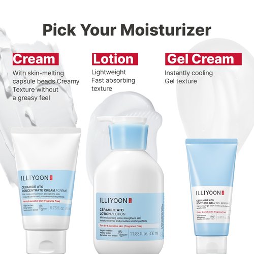 Illiyoon Ceramide Ato Soothing Gel - Vegan Facial Moisturizer for All Skin types, 5.9 Fl Oz (175ml)