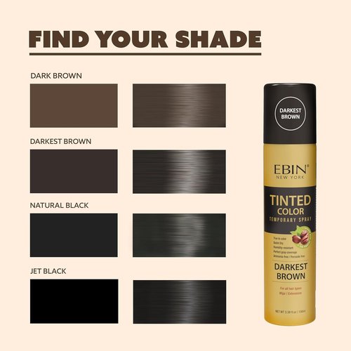 Regine Switzerland Tinted Color Temporary Root Touch Up Hair Spray - Dark Brown, Quick Dry, Humidity-Resistant, 3.38oz