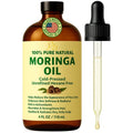 Pomberries Moringa Oil – 100% Pure, Cold-Pressed & Unrefined – Moringa Seed Oil for Face, Skin, Hair & Body – Hydrating, Anti-Aging Moisturizer – 4 fl oz Amber Glass Bottle
