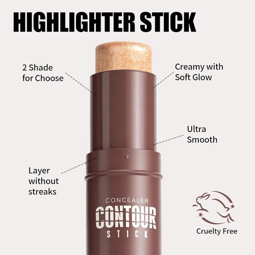 Regine Switzerland Highlighter Stick - Sheer Glow Cream for Natural Radiance | Blendable, Long-Lasting, All Skin Tones (01 Pearl Shimmer)