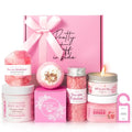 Spa Gifts for Women 7 Pcs Home Spa Kit Rose Gifts for Woman,Spa Gift Baskets Self Care Gifts Spa Gift for Women Birthday,Mothers Day Basket Easter Christmas Bath Set