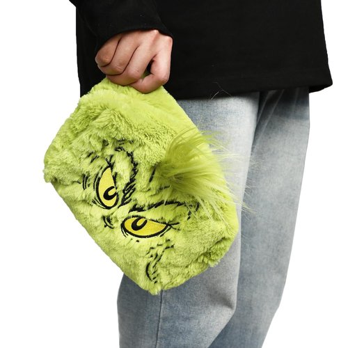 Bioworld The Grinch Big Face Character Women's Green Cosmetic Toiletry Bag