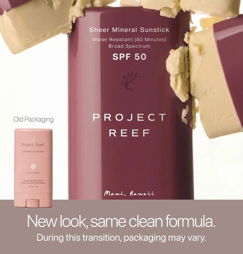 Project Reef SPF 50 Mineral Sunscreen Stick - Compact, Ocean-Friendly & Water-Resistant, 0.5 oz