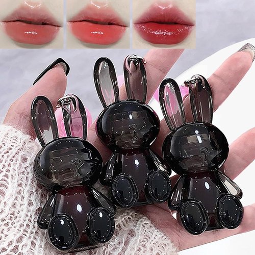 Petansy Cute Rabbit Lip Gloss Set - Moisturizing, Hydrating, Non-Stick | Plumping Lip Tint & Balm