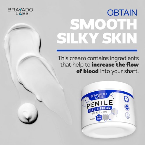 Bravado Labs Premium Penile Health Creme for Men – Daily Moisturizer for Dry Skin - Supports Foreskin Restoration - Sensitivity & Tight Intimate Area Relief - 4oz