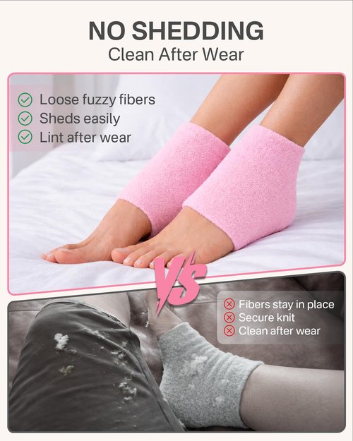 Moisturizing Socks Women, Heel Socks for Dry Cracked Feet, Feather Yarn Gel Socks for Overnight Hydration – Deep Silicone Socks with Rose, Jojoba & Olive Oils, 2 Pairs Pink
