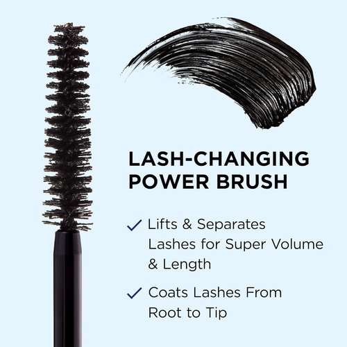 IT Cosmetics Superhero Waterproof Mascara - 24HR Volumizing Formula with Biotin & Peptides - Super Black, 0.3 fl oz