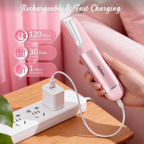 Sonic Dermaplane Razor for Women Face Beauty Eyebrow Trimmer, Exfoliation & Peach Fuzz Facial Hair Removal for Women, Electric Face Razors Shaver Epilator Anti-Aging 3 Speeds & 10 Refill Blades, Pink
