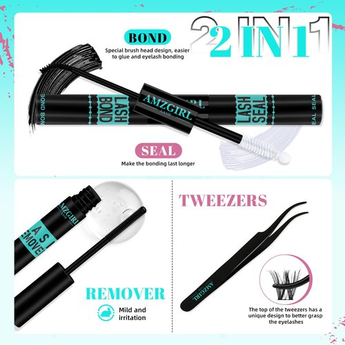 Lash Clusters Kit Flora 144PCS Eyelash Extension Kit with Lash Bond and Seal,Eyelash Glue Remover and Applicator,Natural Lashes Premium Wide Stem Eyelashes Cluster Kit(Violet,D-Mix8-18mm)
