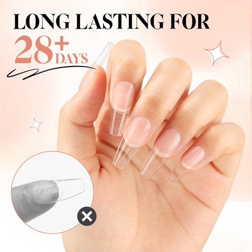 UNA GELLA Gel Nail Glue 80g Super Strong U V Solid Soft Gel Lamp Curing Needed Nail Glue 40g*2 for Acrylic Nail Tips for Fake Acrylic Press On Nails Extension Soak Off