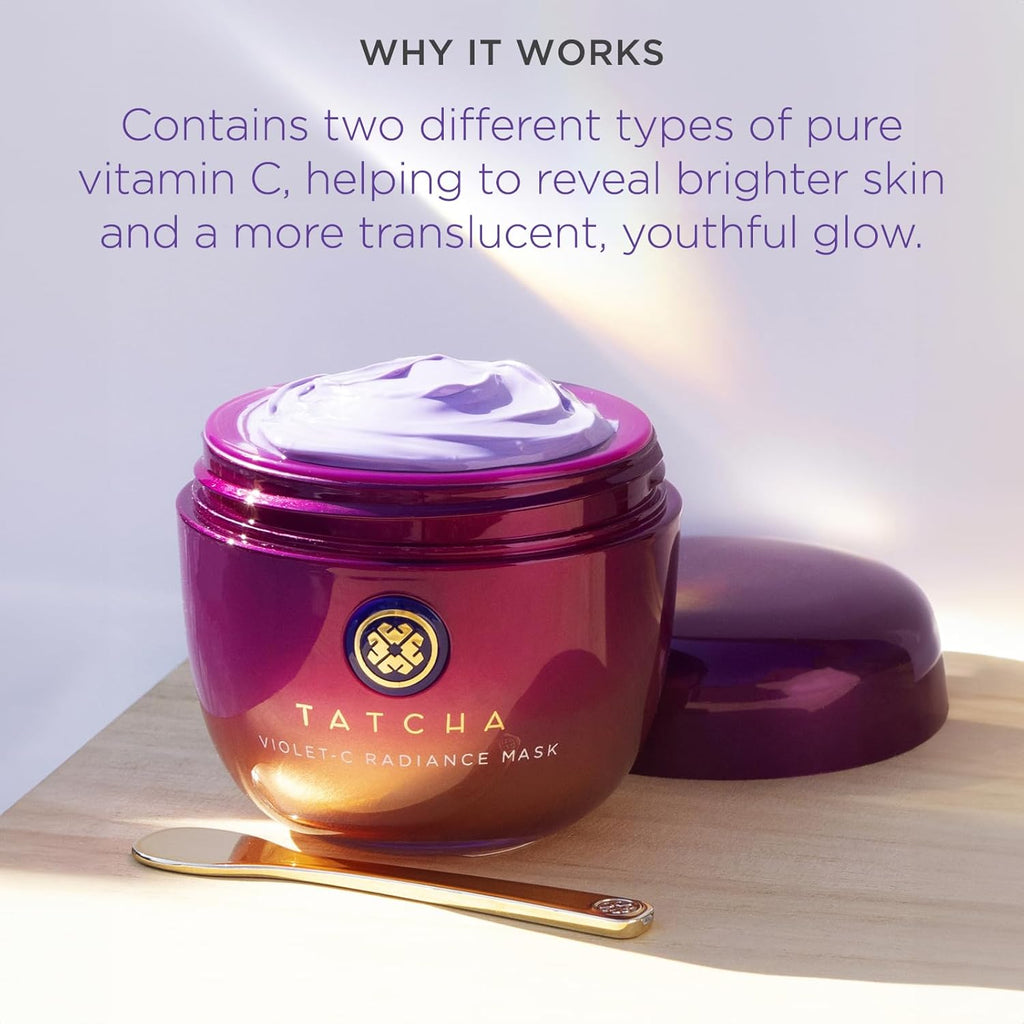 TATCHA Violet-C Radiance Mask - Creamy Firming Treatment with Vitamin C for Glowing Skin | 50 ml / 1.7 oz