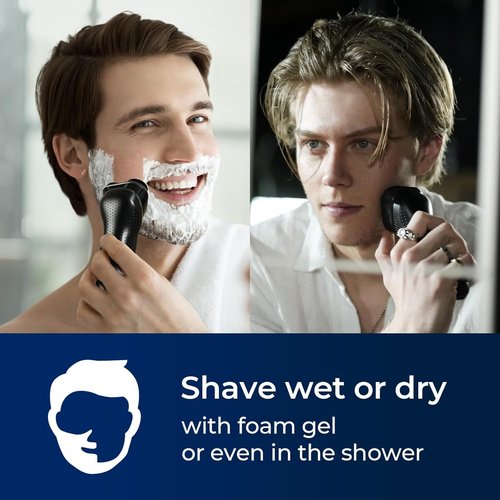 rategist Cordless Electric Razor for Men: 3-in-1 Shaver for Beard/Nose/Sideburns - IPX7 Waterproof Travel Kit - Precision Blades & Turbo Speed, Valentine's Day Gifts