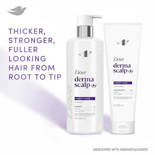 Dove Derma Scalp Density Boost Shampoo - Glycerin & Zinc Formula for Hair Loss | 16 oz