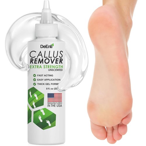 DeEnti Callus Remover Gel - Extra Strength 8oz for Dry Skin & Cracked Heels | Professional Foot Care