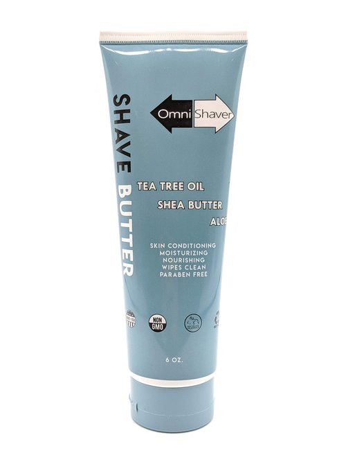 OmniShaver Shave Butter – Moisturizing Shaving Cream for Men & Women | Sensitive Skin Formula | Travel Size 6 oz | Aloe, Tea Tree & Shea Butter - Pack of 1