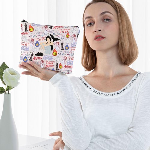 G2TUP Singer Album Cosmetic Makeup Bag Gray Music Fans Gift Singer Album Lyrics Zipper Pouch Bag Singer Concert Tour Merch (Wish You Were MG)