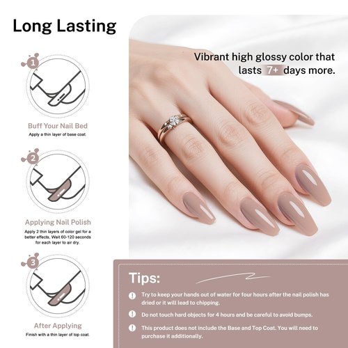 OpenLive Light Brown Nail Polish - 16.5ml Quick Dry Formula for Long-Lasting Shine | Perfect for DIY Nail Art