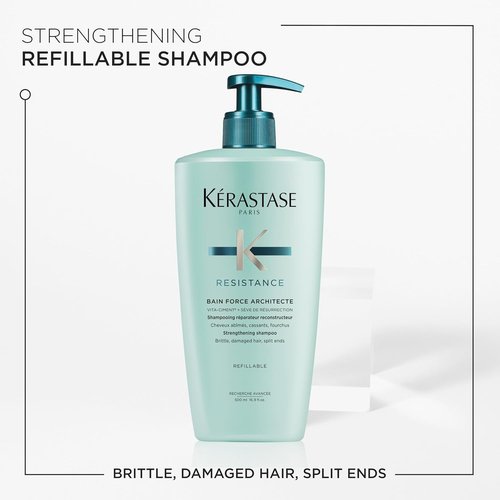 Kerastase Resistance Force Architecte Shampoo - Rebuilds & Nourishes Damaged Hair, 16.9 Fl Oz