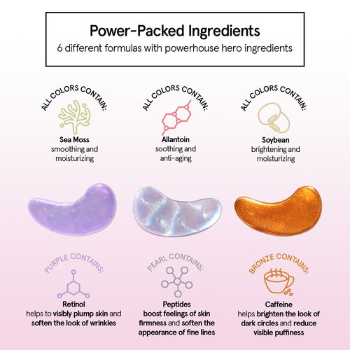 Grace & Stella Under Eye Mask Variety Pack - 18 Pairs of Gel Patches for Dark Circles - 6 Colors | Vegan Mother's Day Gift