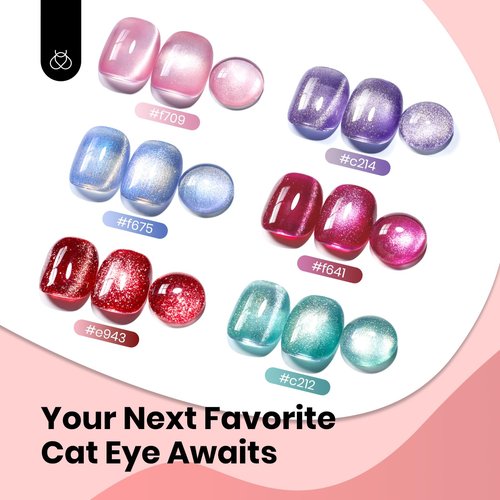 beetles Gel Polish Ruby Red Cat Eye Gel Nail Polish - 15ML Valentine's Day Red Cat Eye Glitter Gel Polish Magnetic Shimmer Effect Soak Off UV French Nail Art Design Salon DIY Manicure Gifts for Women