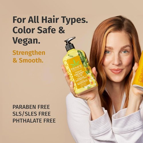 Hempz Biotin Hair Shampoo - Hydrating & Strengthening for All Hair Types - 17 Fl Oz