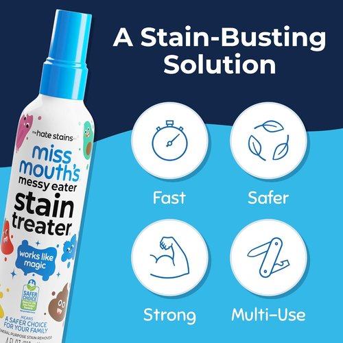 Miss Mouth's Messy Eater Stain Treater Spray - 4oz Stain Remover for Newborns & Babies - Effortlessly Removes Food, Grease & Coffee Stains