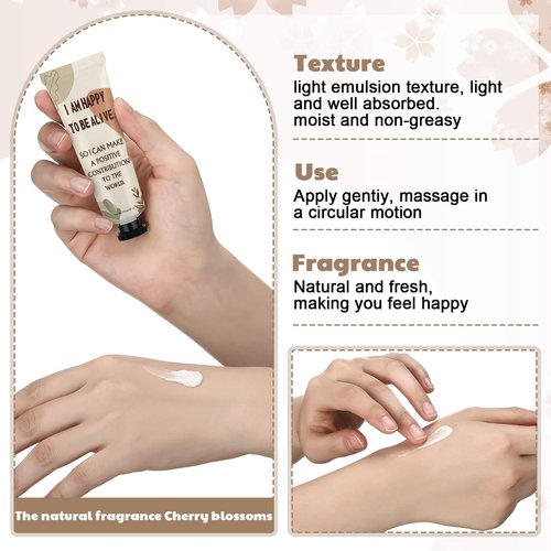 Loopeer 12 Pcs Positive Affirmation Gifts Bulk Hand Cream Gift Set Small Motivational Stress Relief Gift for Coworker Staff Teacher Nurse Women Dry Cracked Hands Travel Size Moisturizing