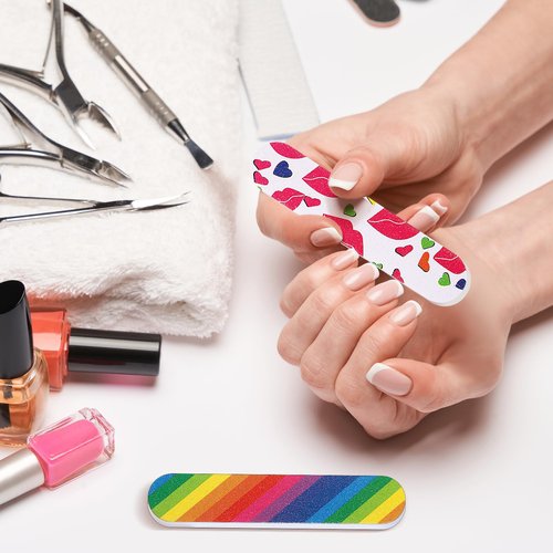 Sumind 100 Pack Nail Files Double Sided Emery Boards Manicure Tools (3.54 x 0.79 x 0.16inch)