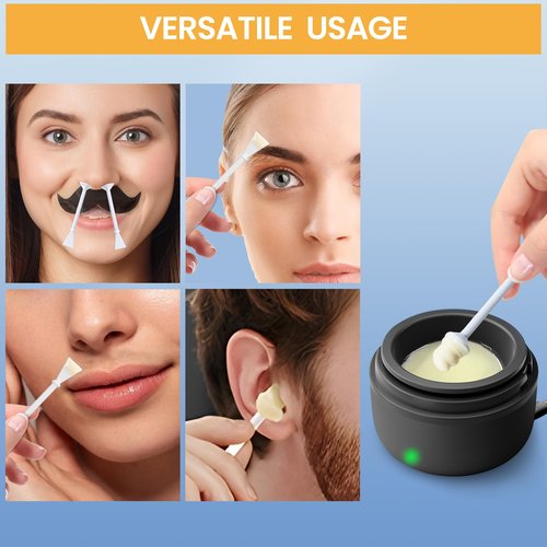 SUERBEATY 60 Pcs Nose Wax Sticks, Hair Wax Applicator with Disposable Spatulas for Nostril Cleaning, Ear Face Hair Removal for Men Women, Painless